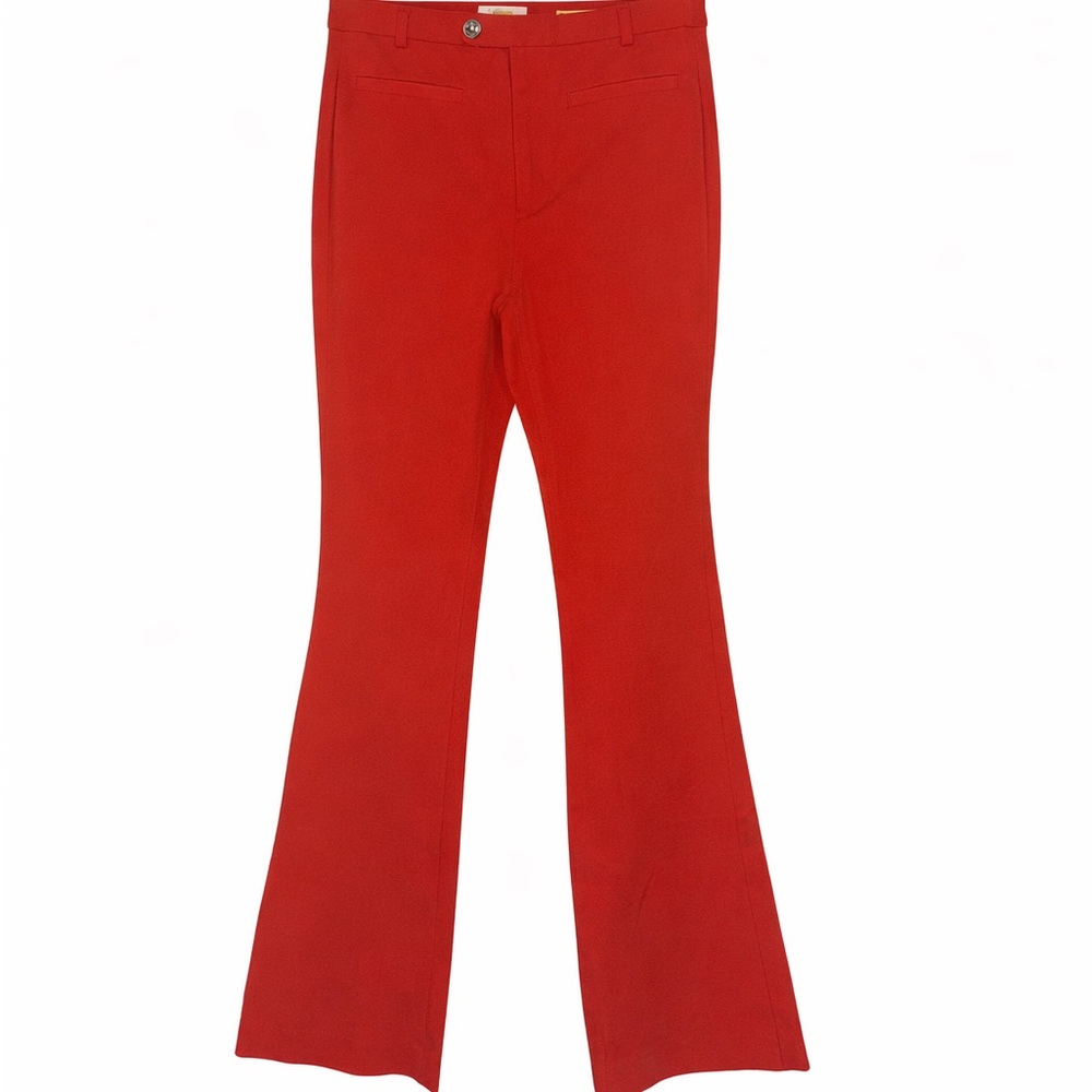 ๐งก Anthropologie Maeve Stretch Slim Bootcut Trousers โ โRed Hotโโ Size 4